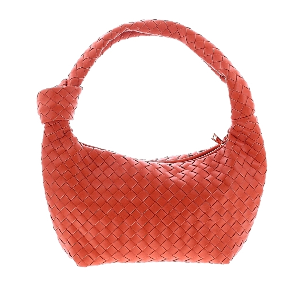 A New Day Woven Vegan Leather Shoulder Bag - Orange
